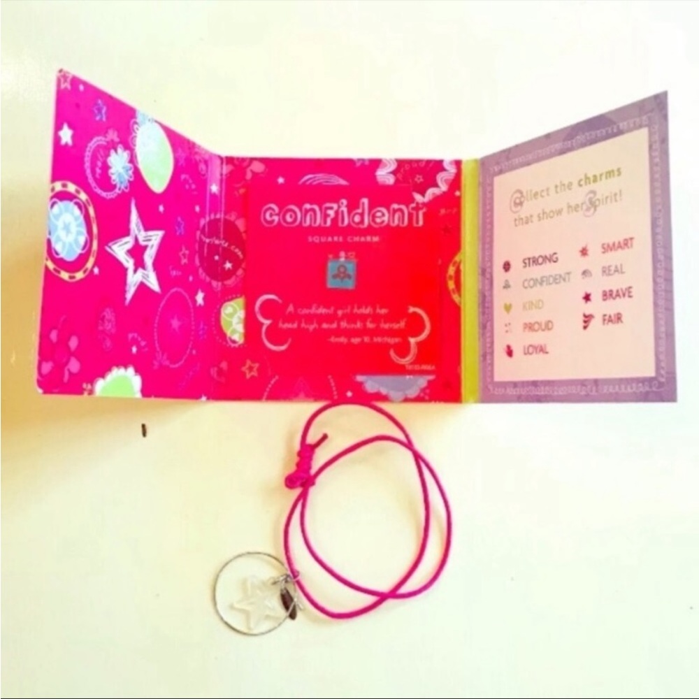 American Girl Charm Keeper Bracelet + New Confident Charm For Girls or Dolls